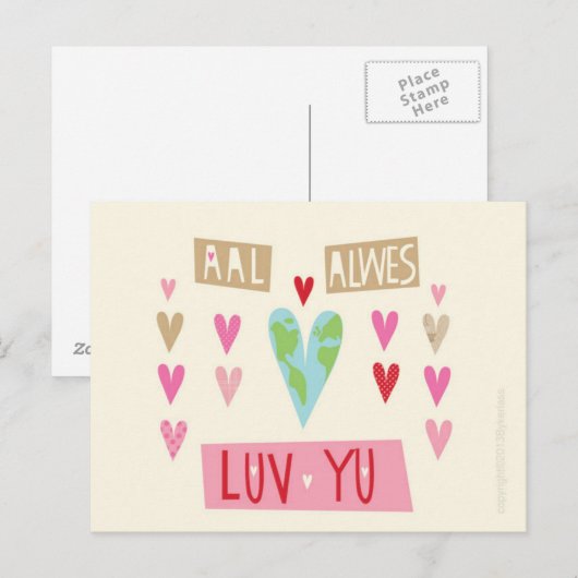 Northumbrian LIEBE Postkarte (Vorne/Hinten)