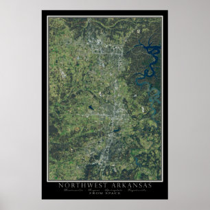 Northwest Arkansas Satellite Poster Map