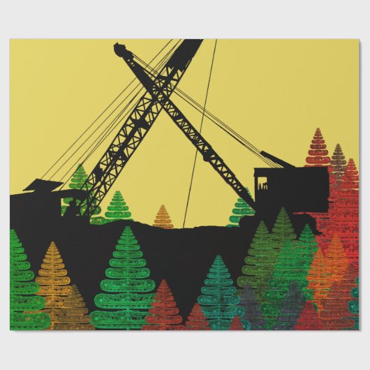 Northwest Crawler Crane in Track Fantasy Art Geschenkpapier (Flach)