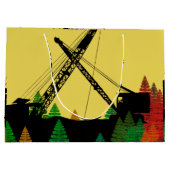 Northwest Crawler Crane in Track Fantasy Art Große Geschenktüte (Rückseite)