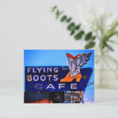Northwest Neon: The Flying Boots Café, Tacoma, WA Postkarte (Stehend Vorderseite)