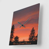 Northwest Sunset Wall Clock Quadratische Wanduhr (Winkel)
