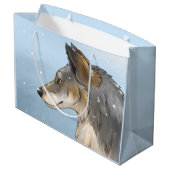 Northwestern Wolf Große Geschenktüte (Rückseite Schrägansicht)