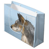 Northwestern Wolf Große Geschenktüte (Vorderseite Schrägansicht)