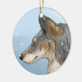 Northwestern Wolf Keramik Ornament (Links)