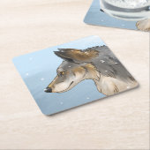 Northwestern Wolf Rechteckiger Pappuntersetzer (angewinkelt)