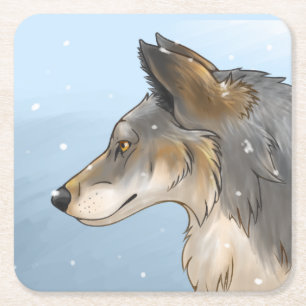 Northwestern Wolf Rechteckiger Pappuntersetzer