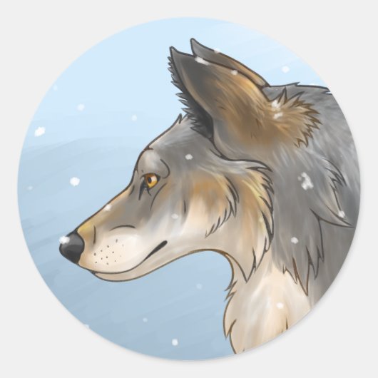 Northwestern Wolf Runder Aufkleber (Vorderseite)
