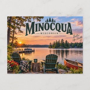 Northwoods Minocqua Wisconsin Postkarte