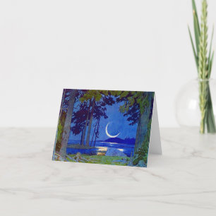 Northwoods Moon Blank Einladung Note Card