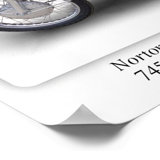 Norton Commando 750 Scrambler Motorrad - A3 Poster (Ecke)