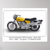 Norton Commando 750 Scrambler Motorrad - A3 Poster (Vorne)