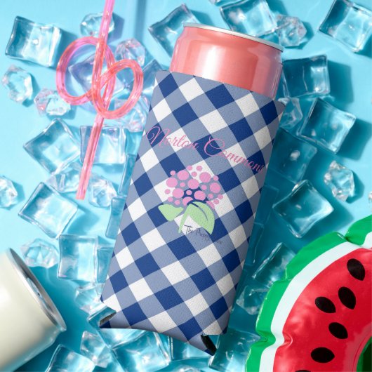 Norton Commons Blue Gingham Coozie Selters Dosenkühler (In Situ Sommer)