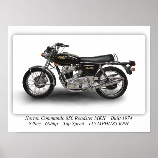 Norton Kommando 850 Roadster MKII-Poster - A3 Poster (Vorne)