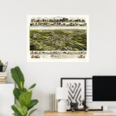 Norton, MA Panorama Karte - 1891 Poster (Heimbüro)