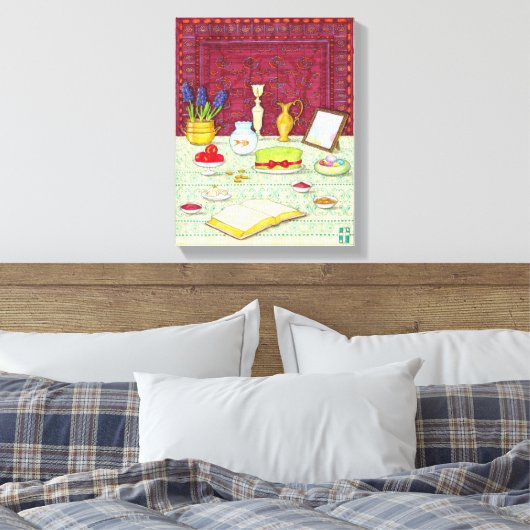 Noruz Haft Sin Table Canvas Print Leinwanddruck (Insitu (Schlafzimmer))