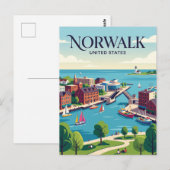 Norwalk Connecticut Postkarte (Vorne/Hinten)
