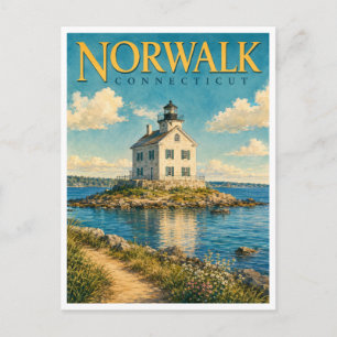 Norwalk Connecticut Sheffield Island GeoSaga Postkarte
