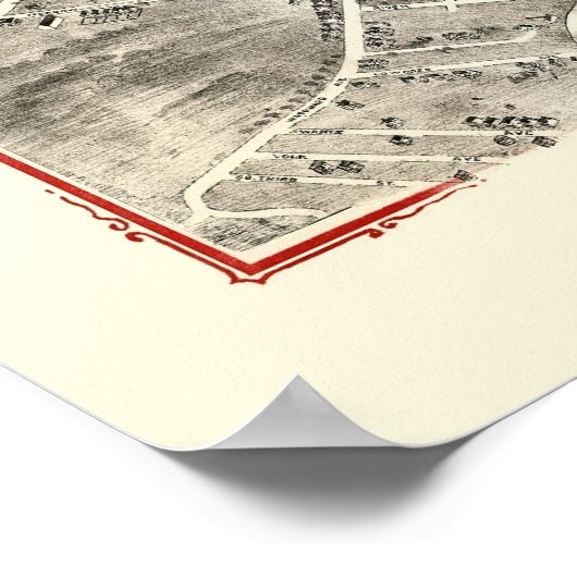 Norwalk, CT Panoramic Karte - 1899 Poster (Ecke)