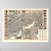 Norwalk, CT Panoramic Karte - 1899 Poster (Vorne)