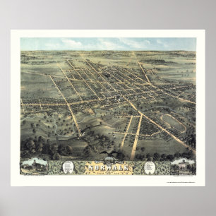 Norwalk, OH Panoramakarte - 1870 Poster