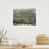 Norwalk, OH Panoramakarte - 1870 Poster (Küche)