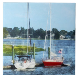 Norwalk: Zwei Segelboote, CT Fliese