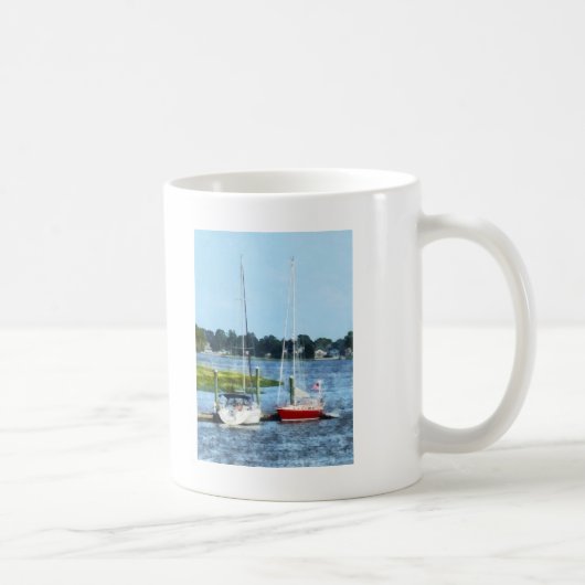 Norwalk: Zwei Segelboote, CT Kaffeetasse (Rechts)