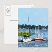 Norwalk: Zwei Segelboote, CT Postkarte (Vorne/Hinten)