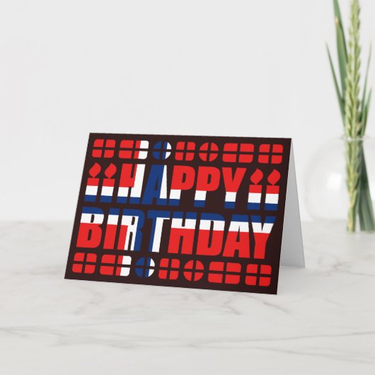 Norway Flag Birthday Card Karte (Vorderseite)