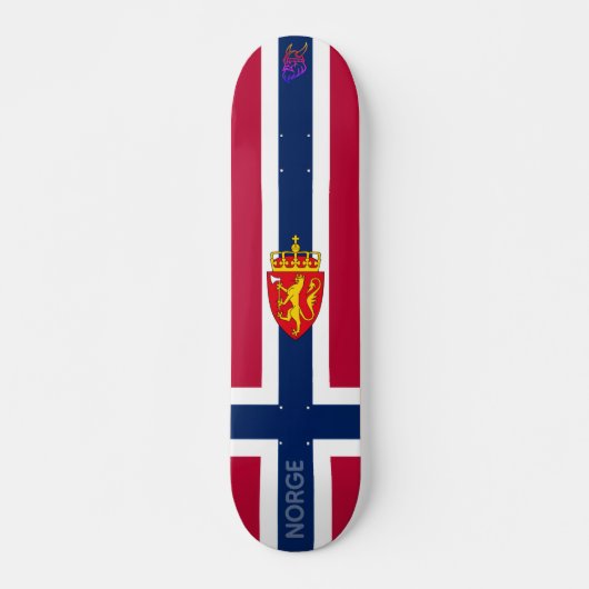 Norway Flag/ Coat of Arms Skateboard (Vorne)