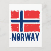 NORWAY FLAG DISTRESSEED POSTKARTE (Vorderseite)