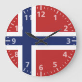 Norway Flag Große Wanduhr (Vorderseite)