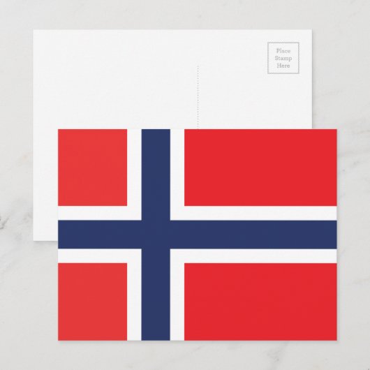 NORWAY FLAG POSTKARTE (Vorne/Hinten)