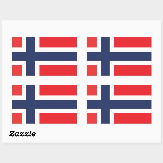 NORWAY FLAG RECHTECKIGER AUFKLEBER (Blatt)