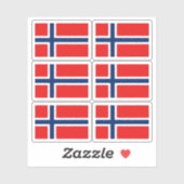 Norway Flag Sticker Collection – Pack of 6 (Blatt)