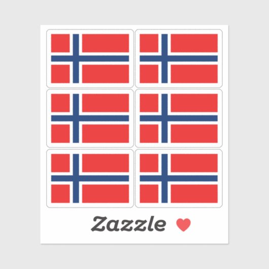 Norway Flag Sticker Collection – Pack of 6  (Blatt)