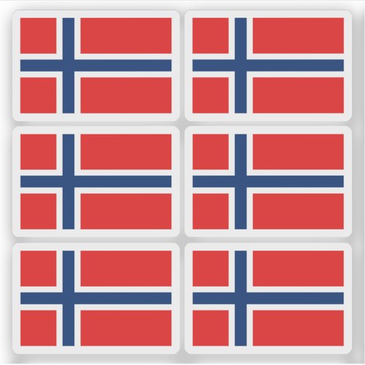 Norway Flag Sticker Collection – Pack of 6 (Vorderseite)