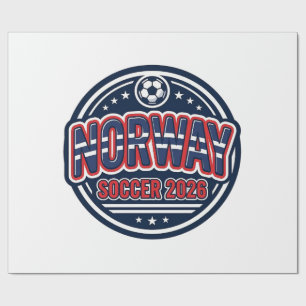 Norway Fußball 2026 Fußball Fett Land Typografie  Geschenkpapier