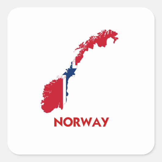 NORWAY MAP QUADRATISCHER AUFKLEBER (Vorderseite)