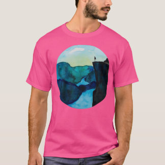 Norway Preikestolen I Backpacker I Watercolour Des T-Shirt