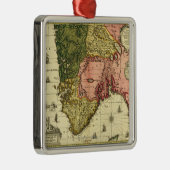 NorwayPanoramic MapNorway Silbernes Ornament (Rechts)