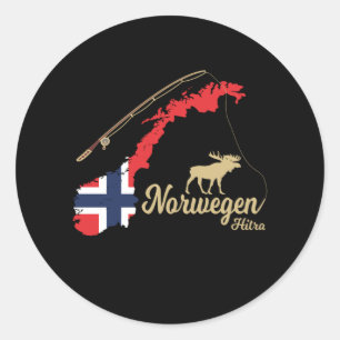 Norwegen 2022 Hitra Fishing Skandinavien Runder Aufkleber