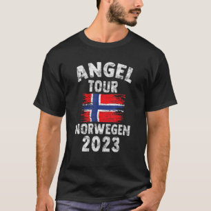 Norwegen 2023 Angel Tour nach Norwegen mit Flagge T-Shirt