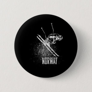 Norwegen Abfahrtsskifahren Retro-Design Berg Schne Button