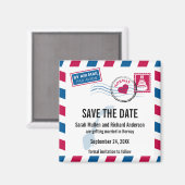 Norwegen Air Mail Wedding Save the Date Magnet (Vorderseite/Rückseite)