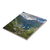 Norwegen-Ansicht zu Geiranger von Flydalsjuvet Fliese (Seite)