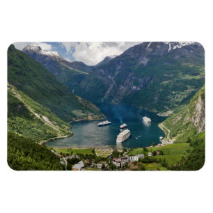 Norwegen-Ansicht zu Geiranger von Flydalsjuvet Magnet