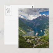 Norwegen-Ansicht zu Geiranger von Flydalsjuvet Postkarte (Vorne/Hinten)