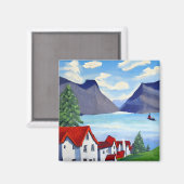Norwegen Art Magnet (Vorderseite/Rückseite)